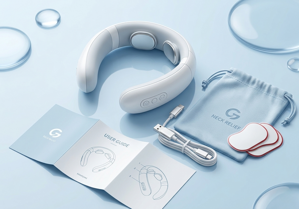 IN THE BOX: MASSAGER, CABLE, POUCH